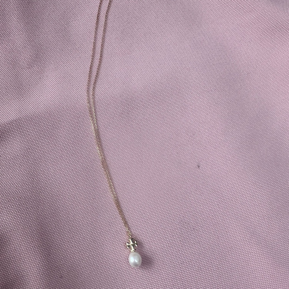 Tory Burch Gold Necklace with Pearl Pendant - Picture 6 of 6